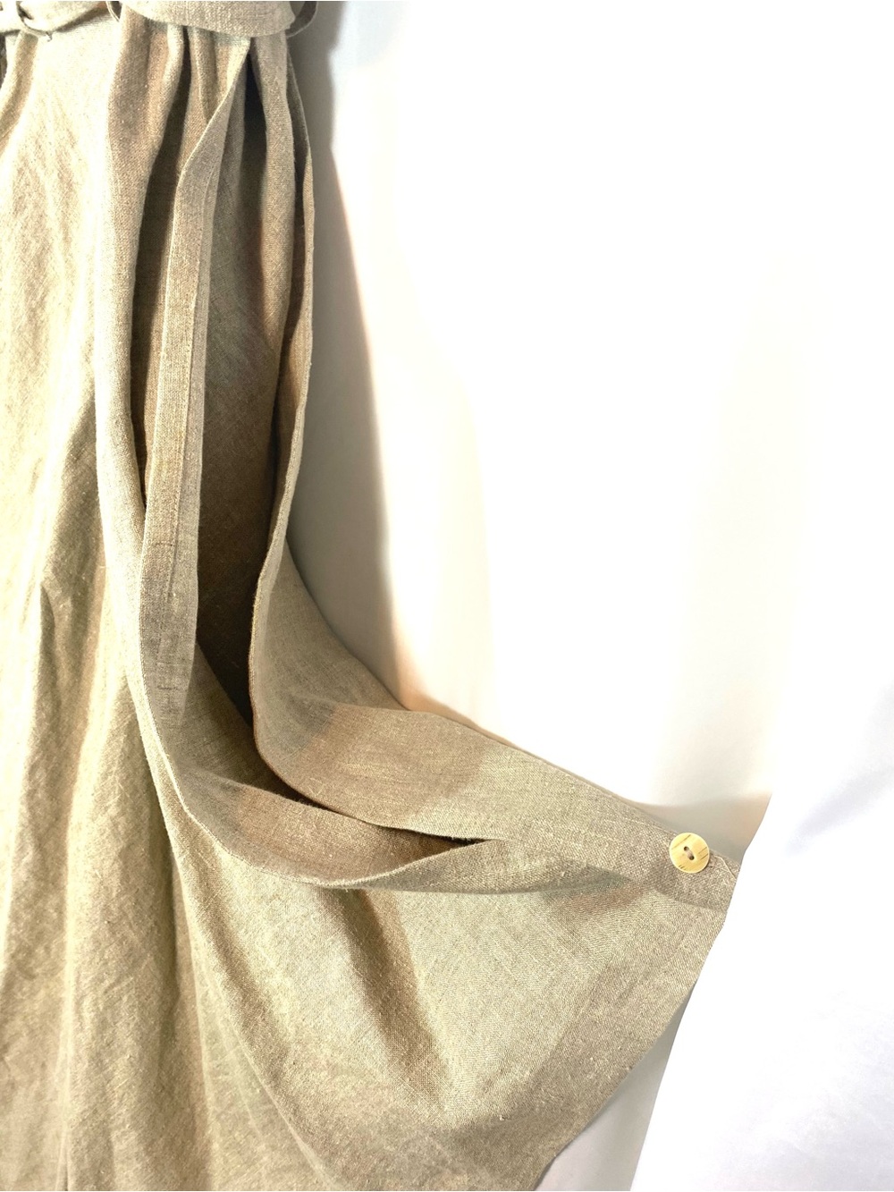 Vtg MIZONO Natural Linen Lagenlook Maxi Skirt - Picture 4 of 7